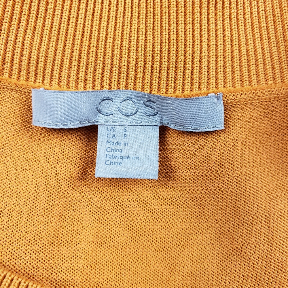 COS Mustard Yellow A-Line Midi Dress - Picture 4 of 11